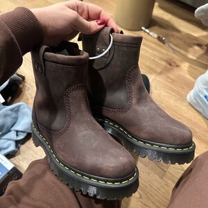 Dr. Martin Brown Leather Ankle Boots